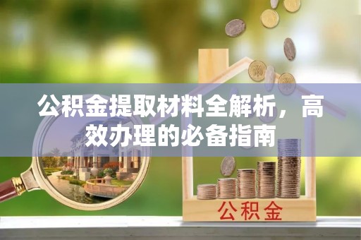社头公积金提取材料全解析，高效办理的必备指南