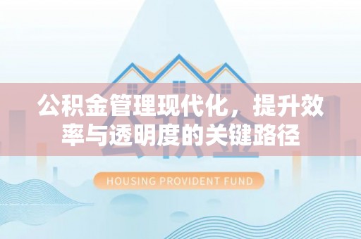 社头公积金管理现代化，提升效率与透明度的关键路径