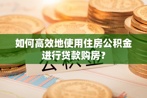 社头如何高效地使用住房公积金进行贷款购房？